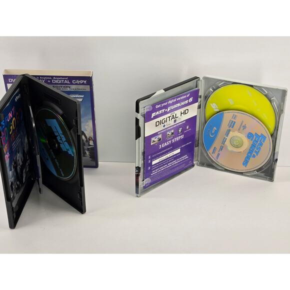 Fast & Furious Collection: 5 & 6 (Blu-Ray Double Feature Bundle) Blu-ray Lot - Picture 3 of 3